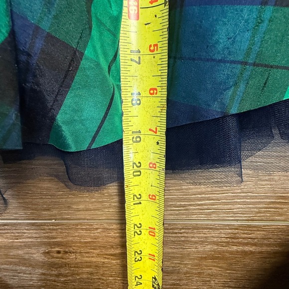 Janie and Jack Kids Girls Dress Tulle Blue Green Plaid Silk Size 12-18 M Holiday - Picture 9 of 9